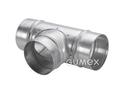 Vsuvka uhlová 90° T-kus, priemer 80/80/80mm, +200°C, pozinkovaný plech